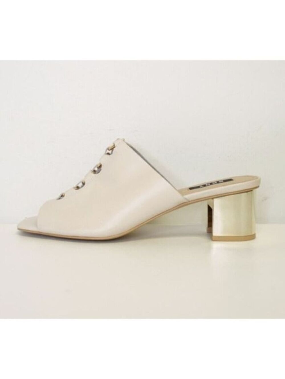 Stone Open Toe Mules Leather with Gold | DKNY | 8.5 | SKU204 - Picture 6 of 6